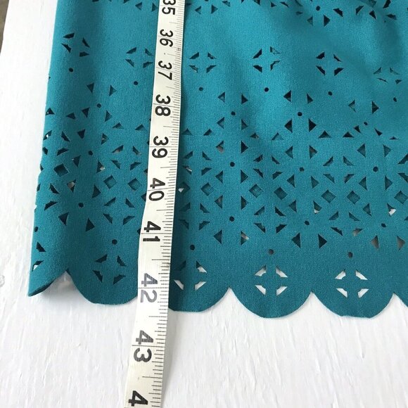 Lane Bryant Midi Dress Womens Plus Size 18 Teal Laser Cut Pleated NWT‎ - Picture 14 of 14